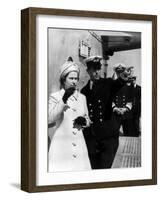 Queen Elizabeth II Visit Hms Norfolk July 1972 and is Shown Around by Prince Charles-null-Framed Photographic Print