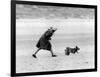 Queen Elizabeth II walking her pet corgis-Associated Newspapers-Framed Photo