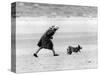 Queen Elizabeth II walking her pet corgis-Associated Newspapers-Stretched Canvas