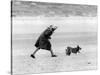 Queen Elizabeth II walking her pet corgis-Associated Newspapers-Stretched Canvas