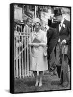 Queen Elizabeth II Walking the Course at Royal Ascot in June 1965-null-Framed Stretched Canvas