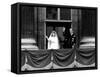 Queen Elizabeth Ii Wedding, the Couple Wave from the Balcony-Associated Newspapers-Framed Stretched Canvas