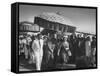 Queen Elizabeth Ii with Kwame Nkrumah During Her Visit to Ghana-null-Framed Stretched Canvas