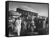 Queen Elizabeth Ii with Kwame Nkrumah During Her Visit to Ghana-null-Framed Stretched Canvas