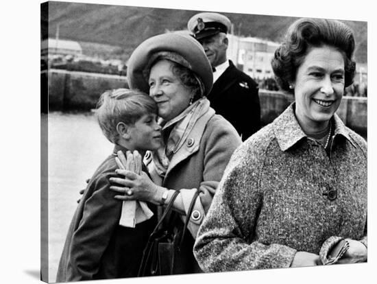 Queen Elizabeth II with Prince Edward During Their Summer Tour of Scotland-null-Stretched Canvas