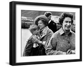 Queen Elizabeth II with Prince Edward During Their Summer Tour of Scotland-null-Framed Photographic Print