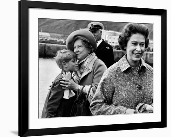 Queen Elizabeth II with Prince Edward During Their Summer Tour of Scotland-null-Framed Photographic Print