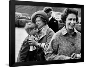 Queen Elizabeth II with Prince Edward During Their Summer Tour of Scotland-null-Framed Photographic Print