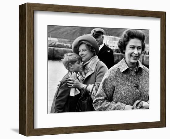 Queen Elizabeth II with Prince Edward During Their Summer Tour of Scotland-null-Framed Photographic Print