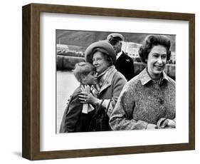 Queen Elizabeth II with Prince Edward During Their Summer Tour of Scotland-null-Framed Photographic Print