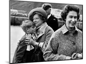 Queen Elizabeth II with Prince Edward During Their Summer Tour of Scotland-null-Mounted Photographic Print