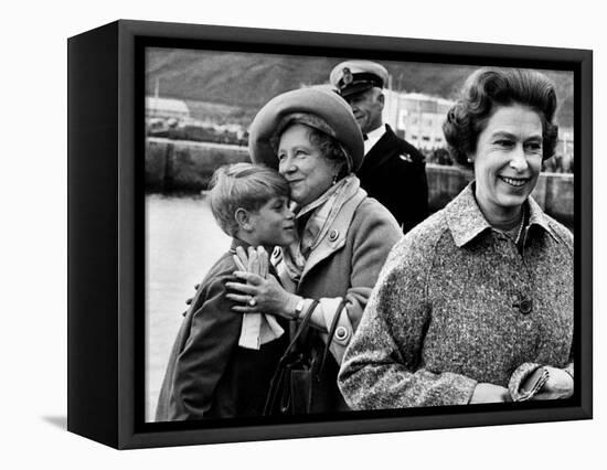 Queen Elizabeth II with Prince Edward During Their Summer Tour of Scotland-null-Framed Stretched Canvas