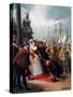 Queen Elizabeth Knighting Sir Francis Drake, 1581-WS Bagdatopulos-Stretched Canvas