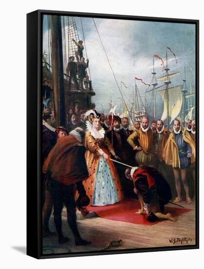 Queen Elizabeth Knighting Sir Francis Drake, 1581-WS Bagdatopulos-Framed Stretched Canvas