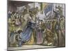 Queen Elizabeth Knighting Sir Francis Drake Aboard-null-Mounted Giclee Print