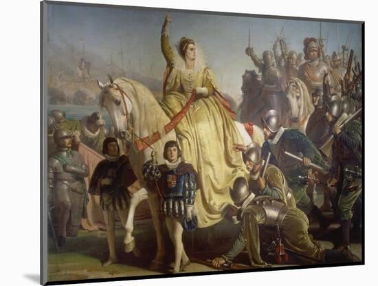 Queen Elizabeth of England Takes Review in Face of the Spanish Armada, 1588-Ferdinand Piloty-Mounted Giclee Print