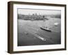 Queen Elizabeth Sailing Through New York Harbor-null-Framed Photographic Print