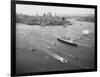 Queen Elizabeth Sailing Through New York Harbor-null-Framed Photographic Print