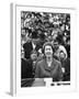 Queen Elizabeth Sitting Gleefully Watching University of Maryland vs. University of North Carolina-Alfred Eisenstaedt-Framed Premium Photographic Print