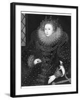 Queen Elizabeth, the Ermine Portrait, 1585-Nicholas Hilliard-Framed Giclee Print