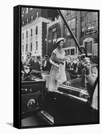 Queen Elizabeth Visiting the Us-null-Framed Stretched Canvas