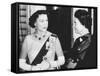 Queen Elizabeth with Indian Prime Minister Indira Gandhi at Buckingham Palace-null-Framed Stretched Canvas