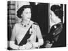 Queen Elizabeth with Indian Prime Minister Indira Gandhi at Buckingham Palace-null-Stretched Canvas