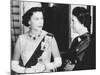 Queen Elizabeth with Indian Prime Minister Indira Gandhi at Buckingham Palace-null-Mounted Photo