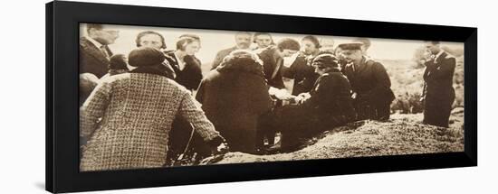 Queen Ena of Spain Signing Autographs for Her Ladies in Waiting before Going into Exile-null-Framed Giclee Print