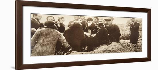 Queen Ena of Spain Signing Autographs for Her Ladies in Waiting before Going into Exile-null-Framed Premium Giclee Print