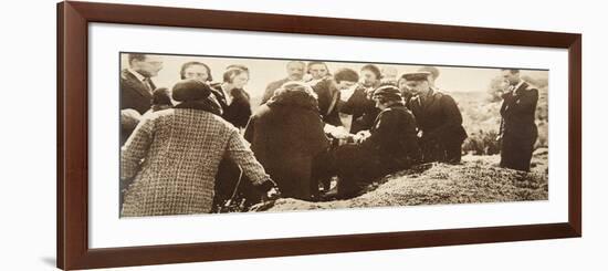 Queen Ena of Spain Signing Autographs for Her Ladies in Waiting before Going into Exile-null-Framed Premium Giclee Print