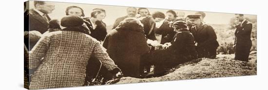 Queen Ena of Spain Signing Autographs for Her Ladies in Waiting before Going into Exile-null-Stretched Canvas