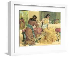 Queen Esther and Haman-English School-Framed Giclee Print