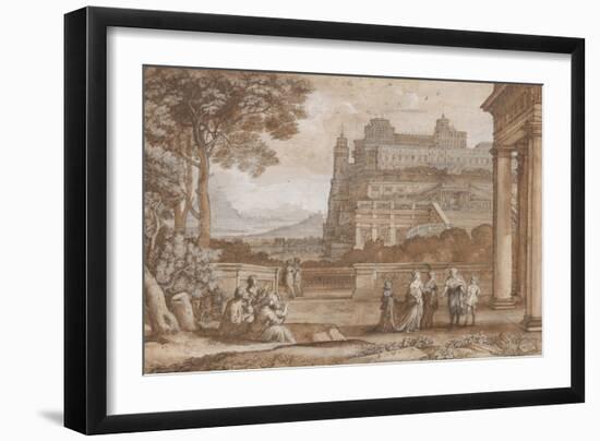 Queen Esther Approaching the Palace of Ahasuerus, 1658-Claude Lorrain-Framed Giclee Print