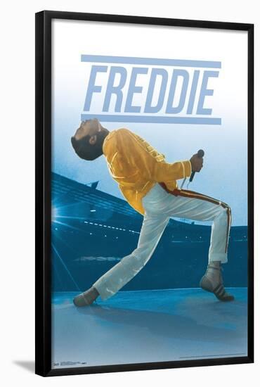 Queen - Freddie Mercury Live-Trends International-Framed Poster