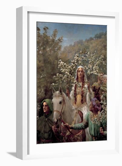 Queen Guinevere's Maying, C.1897 (Oil on Canvas)-John Collier-Framed Giclee Print