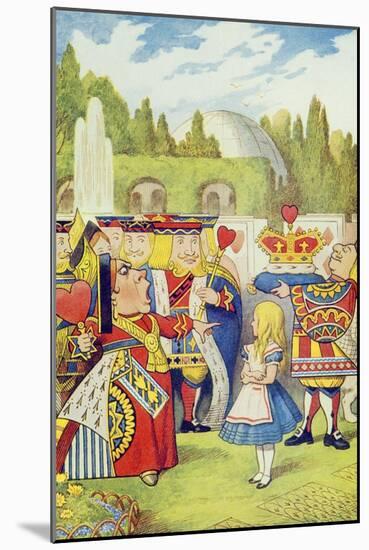 Queen Has Come! and Isn't She Angry, Illustration from Alice in Wonderland by Lewis Carroll-John Tenniel-Mounted Giclee Print