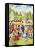 Queen Has Come! and Isn't She Angry, Illustration from Alice in Wonderland by Lewis Carroll-John Tenniel-Framed Stretched Canvas
