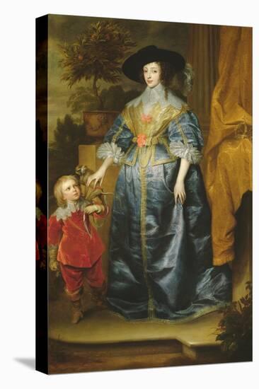 Queen Henrietta Maria and Her Dwarf Sir Jeffrey Hudson, circa 1633-Sir Anthony Van Dyck-Stretched Canvas