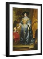 Queen Henrietta Maria and Her Dwarf Sir Jeffrey Hudson, circa 1633-Sir Anthony Van Dyck-Framed Giclee Print