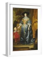 Queen Henrietta Maria and Her Dwarf Sir Jeffrey Hudson, circa 1633-Sir Anthony Van Dyck-Framed Giclee Print