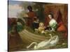 Queen Henrietta Maria of England and Her Children on the River-Frederick Goodall-Stretched Canvas