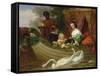 Queen Henrietta Maria of England and Her Children on the River-Frederick Goodall-Framed Stretched Canvas