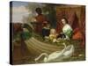 Queen Henrietta Maria of England and Her Children on the River-Frederick Goodall-Stretched Canvas