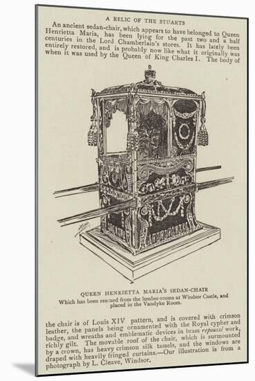 Queen Henrietta Maria's Sedan-Chair-null-Mounted Giclee Print