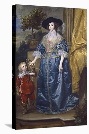 Queen Henrietta Maria with Sir Jeffrey Hudson, 1633-Sir Anthony Van Dyck-Stretched Canvas