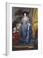 Queen Henrietta Maria with Sir Jeffrey Hudson, 1633-Sir Anthony Van Dyck-Framed Giclee Print