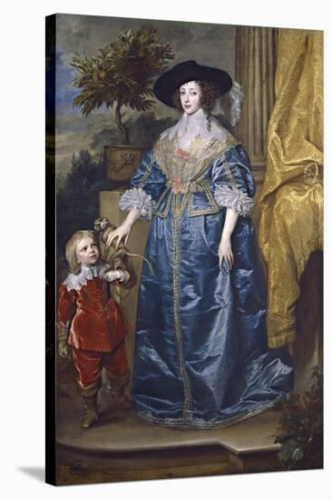 Queen Henrietta Maria with Sir Jeffrey Hudson, 1633-Sir Anthony Van Dyck-Stretched Canvas