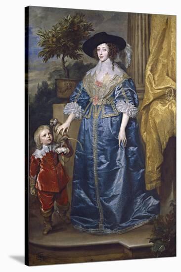 Queen Henrietta Maria with Sir Jeffrey Hudson, 1633-Sir Anthony Van Dyck-Stretched Canvas