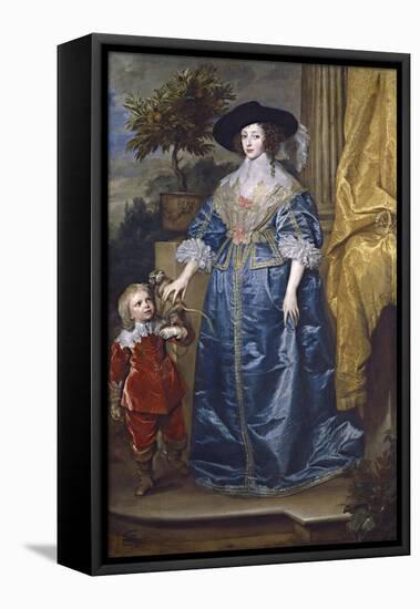 Queen Henrietta Maria with Sir Jeffrey Hudson, 1633-Sir Anthony Van Dyck-Framed Stretched Canvas